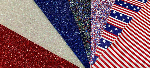 4th of July Craft Sheet Bundle - Faux Leather, Glitter & Tinsel Sheets