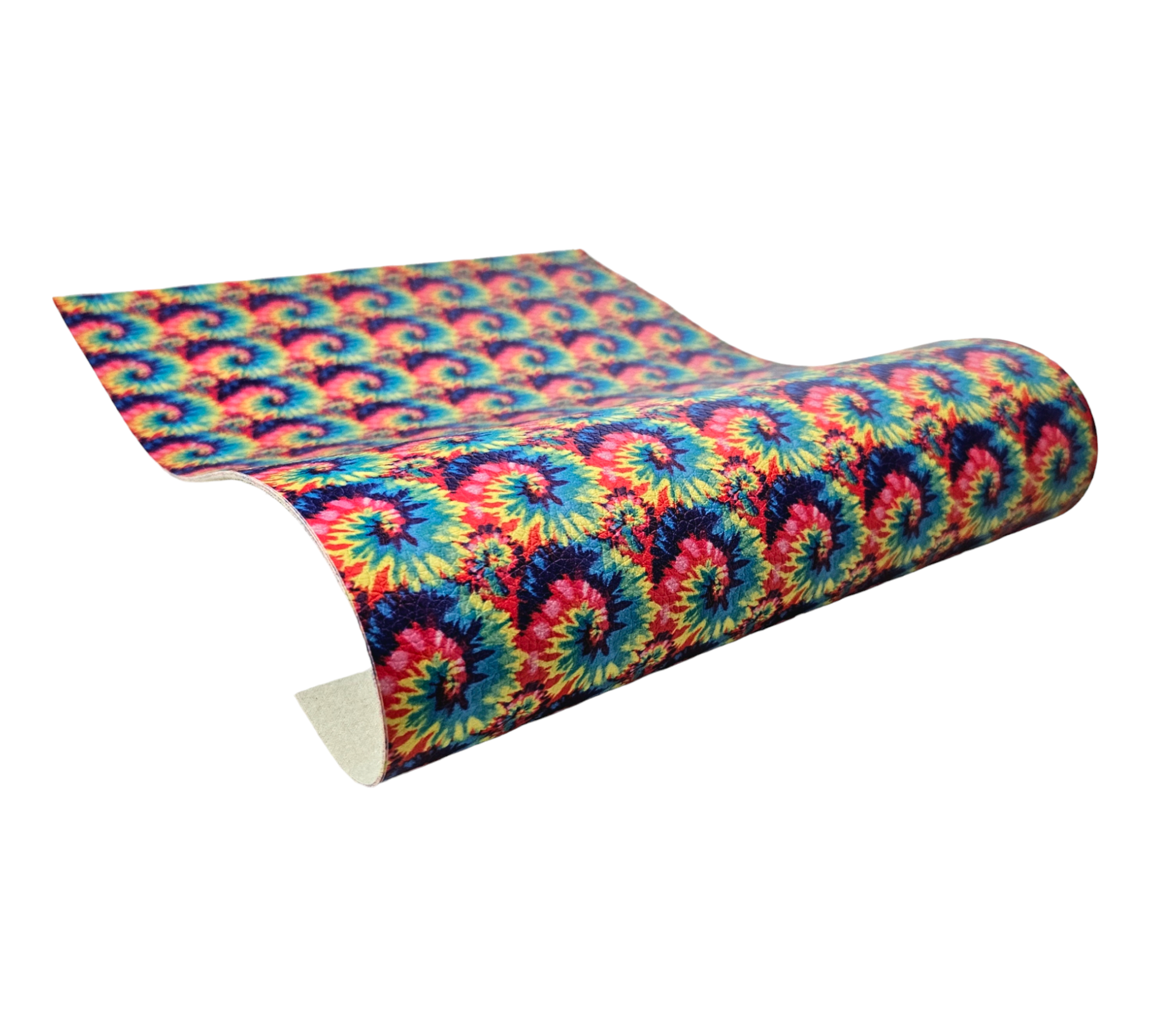 "Tie Dye Colorful Tidal Wave" Textured Faux Leather Sheet