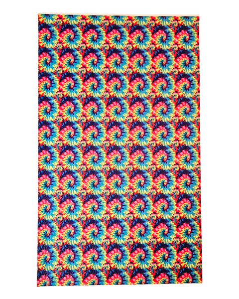 "Tie Dye Colorful Tidal Wave" Textured Faux Leather Sheet