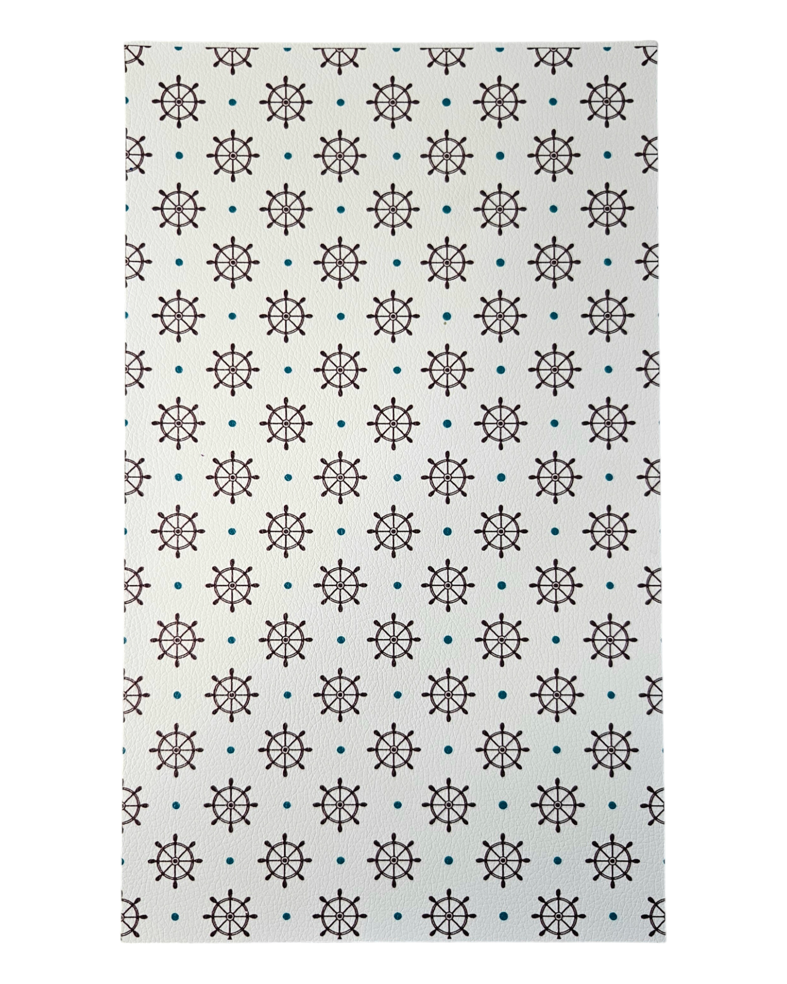 "Ship Wheels & Polka Dots" Textured Faux Leather Sheet