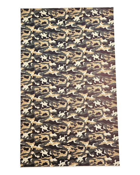 "Camouflage (Dark Green)" Textured Faux Leather Sheet