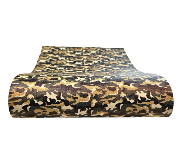 "Camouflage (Dark Green)" Textured Faux Leather Sheet