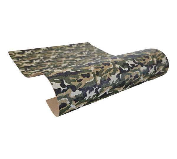 "Camouflage" Textured Faux Leather Sheet