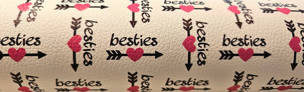 "Besties" Textured Faux Leather Sheet