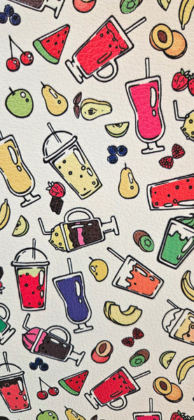 "Fruity Beverages" Textured Faux Leather Sheet