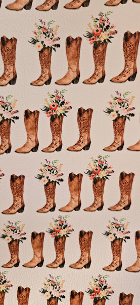 "Cowfolk Boots" Textured Faux Leather Sheet