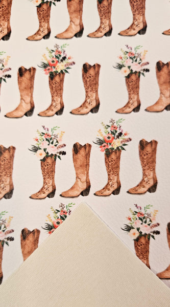 "Cowfolk Boots" Textured Faux Leather Sheet