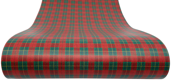 "Christmas Plaid" Smooth Faux Leather sheet - CraftyTrain.com