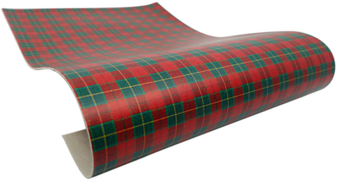 "Christmas Plaid" Smooth Faux Leather sheet - CraftyTrain.com