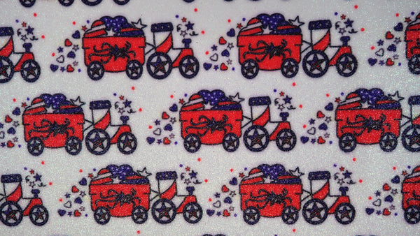 "Patriotic Train" Fine Glitter sheet