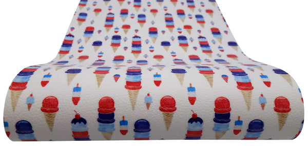 "All American Ice Cream" Textured Faux Leather sheet