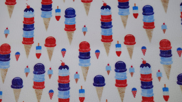 "All American Ice Cream" Textured Faux Leather sheet