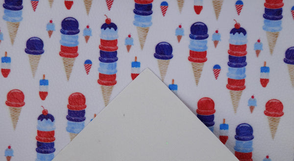 "All American Ice Cream" Textured Faux Leather sheet