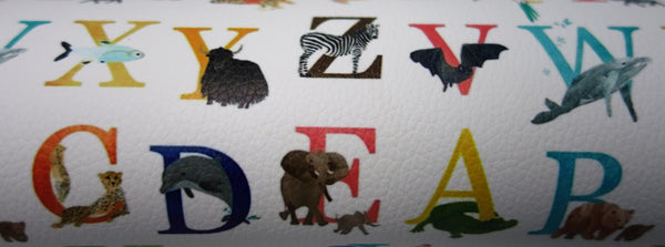 "Animal Alphabet" Textured Faux Leather Sheet - *IMPERFECT*