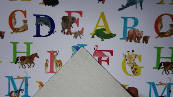 "Animal Alphabet" Textured Faux Leather Sheet - *IMPERFECT*