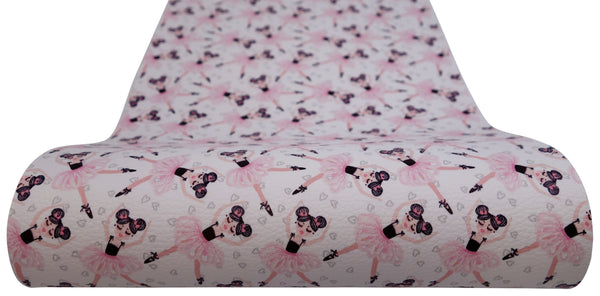 "Ballerina & Hearts" Textured Faux Leather sheet