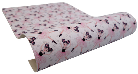 "Ballerina & Hearts" Textured Faux Leather sheet