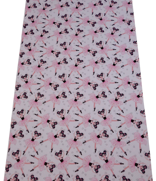 "Ballerina & Hearts" Textured Faux Leather sheet