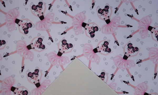 "Ballerina & Hearts" Textured Faux Leather sheet