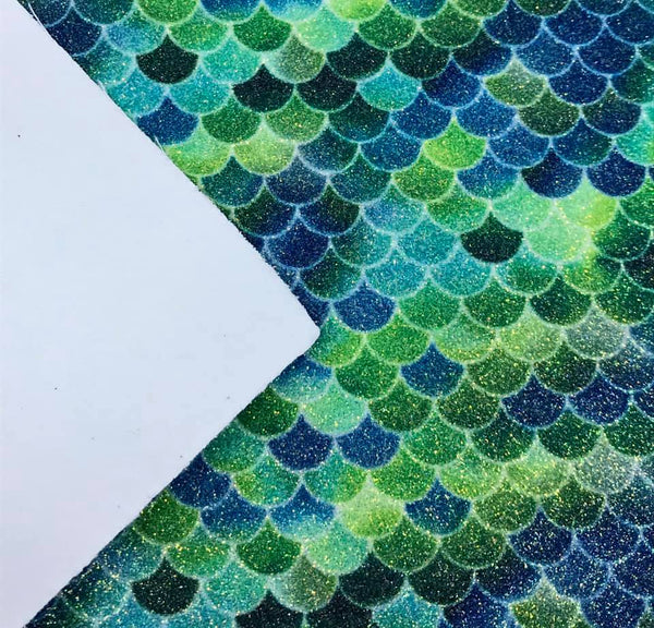 "Blue & Green Scales" Fine Glitter Sheet