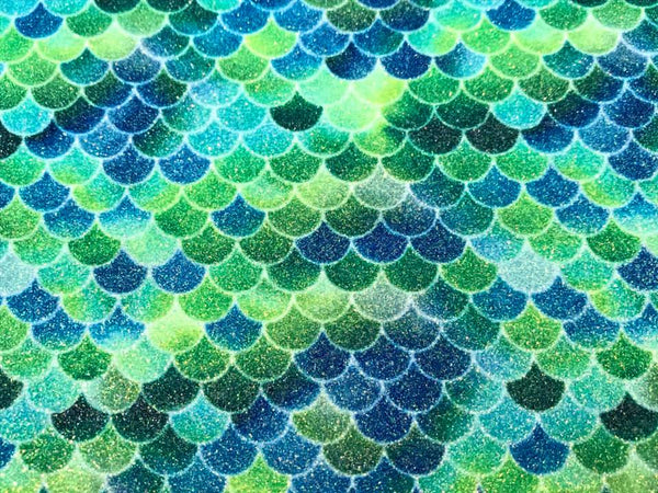 "Blue & Green Scales" Fine Glitter Sheet