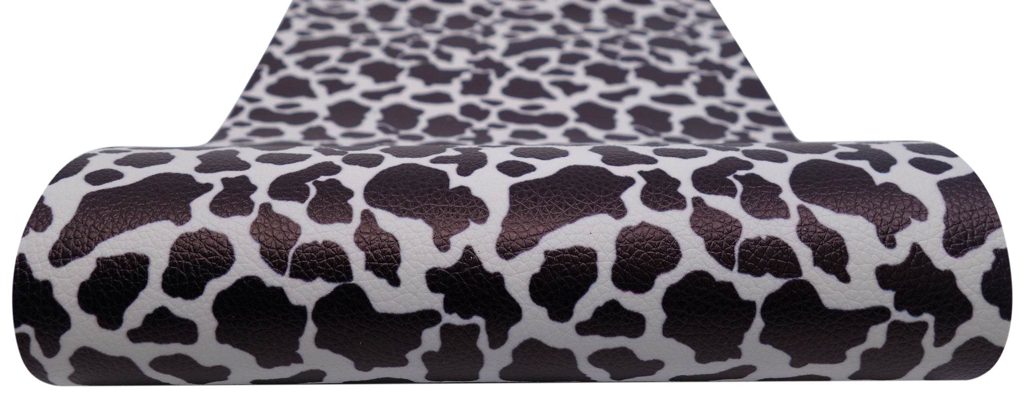 "Black Holstein Print 2.0" Textured Faux Leather sheet *IMPERFECT*