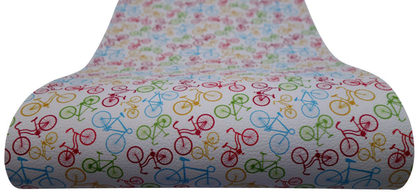 "Bicycles" Textured Faux Leather Sheet