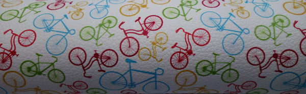 "Bicycles" Textured Faux Leather Sheet