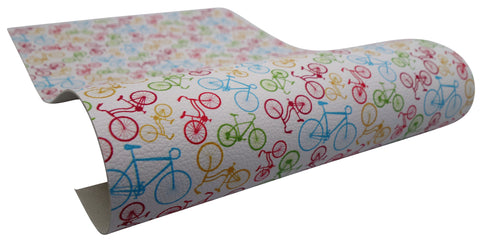 "Bicycles" Textured Faux Leather Sheet