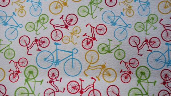 "Bicycles" Textured Faux Leather Sheet