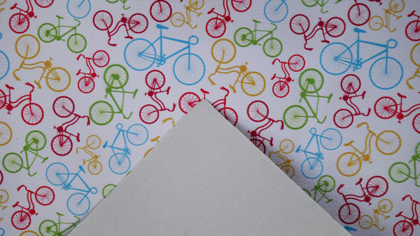 "Bicycles" Textured Faux Leather Sheet