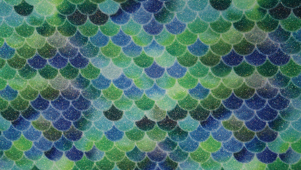 "Blue & Green Scales" Fine Glitter sheet