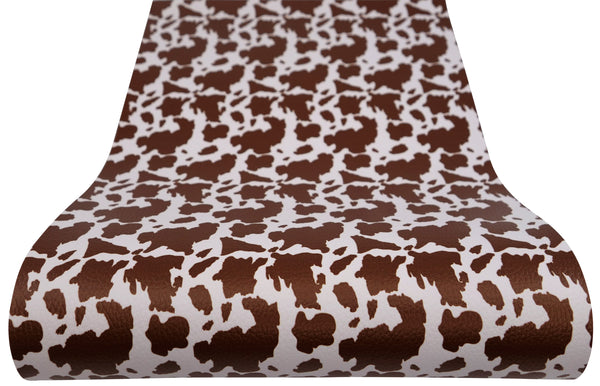 "Brown Holstein Print" Textured Faux Leather sheet