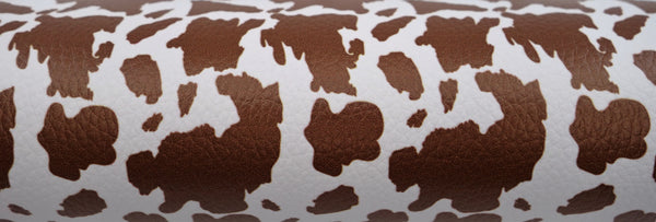 "Brown Holstein Print" Textured Faux Leather sheet