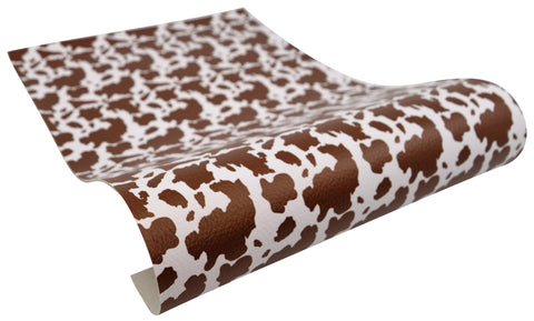 "Brown Holstein Print" Textured Faux Leather sheet