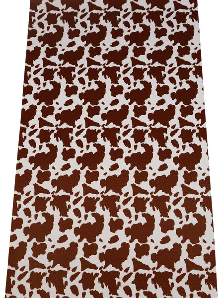 "Brown Holstein Print" Textured Faux Leather sheet