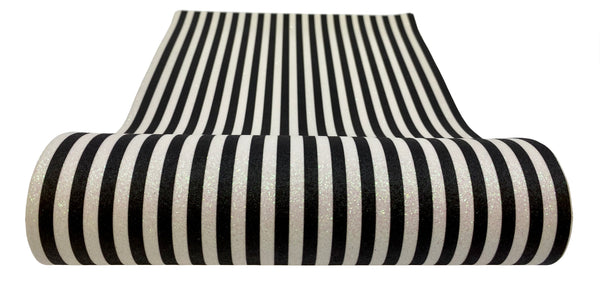 "Black & White Stripes" Fine Glitter Sheet