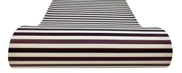 "Black & White Stripes" Textured Faux Leather Sheet