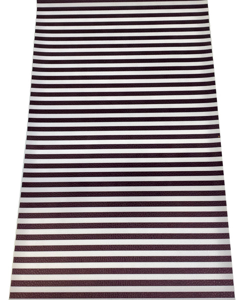 "Black & White Stripes" Textured Faux Leather Sheet