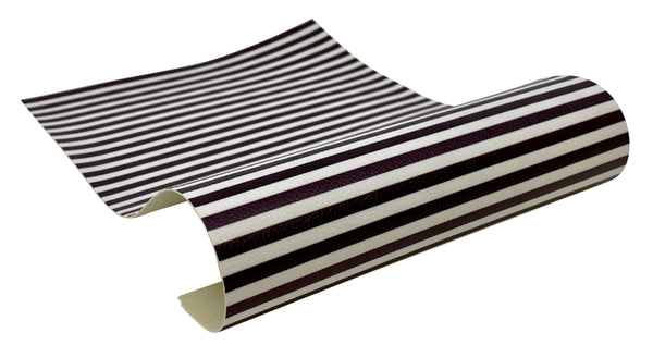 "Black & White Stripes" Textured Faux Leather Sheet