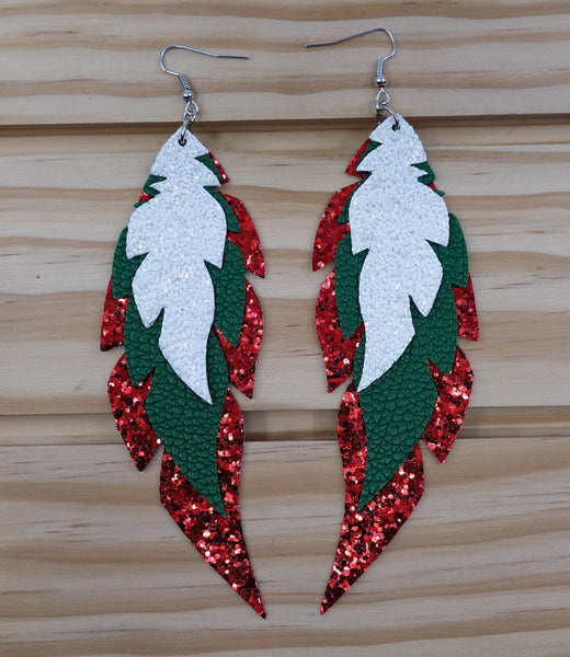 Classic Christmas Colors Bow & Earring Set - Craft Idea by CraftyTrain.com