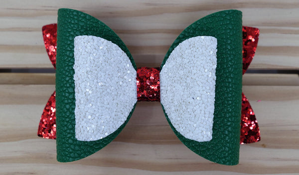 Classic Christmas Colors Bow & Earring Set - Craft Idea by CraftyTrain.com