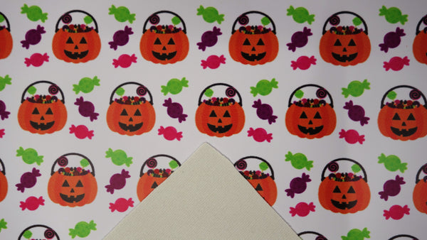 "Candy Jack O'Lanterns" Ultra Smooth Faux Leather sheet