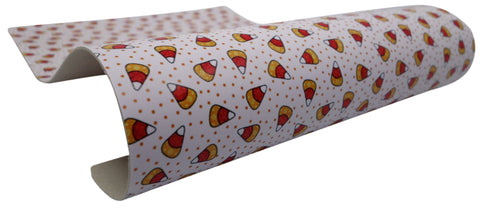 "Candy Corn & Polka Dots" Ultra Smooth Faux Leather sheet