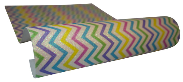 "Rainbow Chevron 2.0" Fine Glitter Sheet