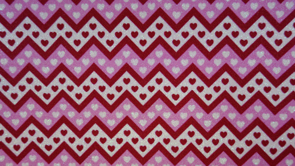 "Chevron Hearts" Fine Glitter Sheet