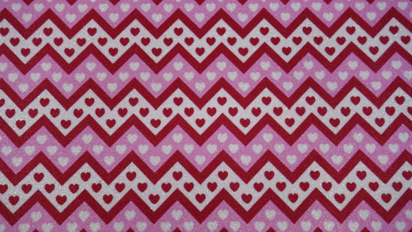 "Chevron Hearts" Fine Glitter Sheet