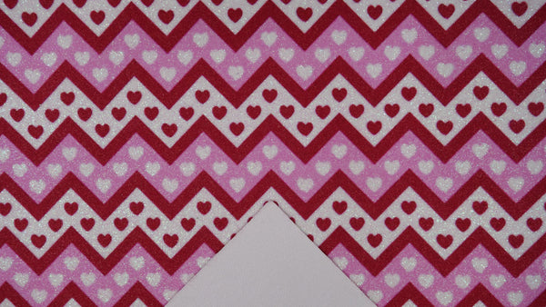 "Chevron Hearts" Fine Glitter Sheet