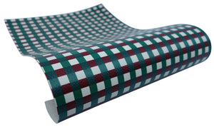 "Christmas Plaid" Textured Faux Leather sheet