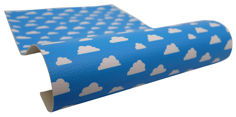 "Clouds in the Big Blue Sky" Textured Faux Leather sheet